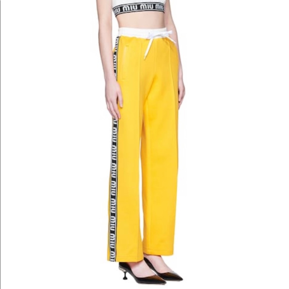 Miu Miu track pants/sweatpants yellow small